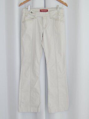 Vintage Levi's Y2K Low Rise Flare Contrast Stitch White Jeans Sz M